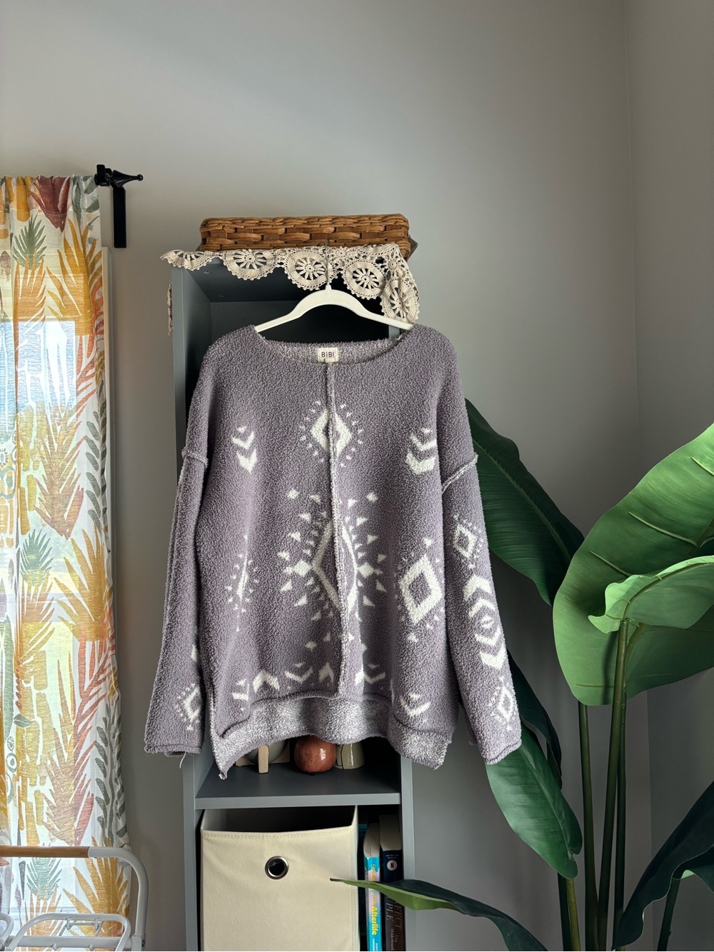 bibi cozy knit geometric print sweater